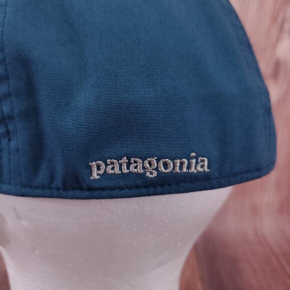 2017 Patagonia P-6 Logo Stretch Fit Hat Cap Mens Size Large Teal Blue 38098 - Picture 13 of 16